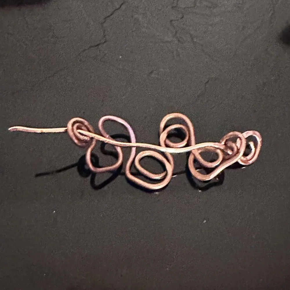Handmade Solid Copper Wire Hair Barrette – 3” Rustic Boho Hair Clip Custom Made
